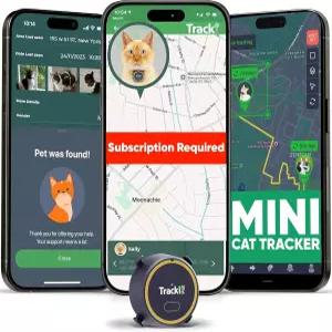 Tracki Cat GPS 트래커 실시간 고양이 및 스마트 알림 지오펜스 방수 칼라 호환 장수명 배터리 iOS