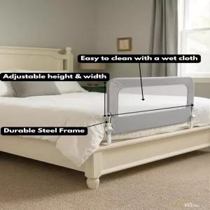럭스프로텍 59인치 x 22.8인치 초장기 유아용 침대 레일 가드 1팩 - 통기성 메쉬 도구 사용이 간편한 조립