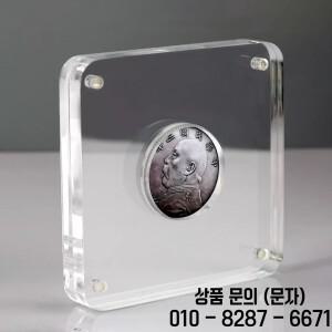자석 동전 진열대 사각 아크릴 프레임 코인 캡슐 케이스 포함 17/20/25/27/30/33/38/40mm 수집가용 박스