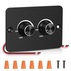 링크스타일 12V 디머 스위치, 갱 60W PWM RV 트럭 마린 LED 2대, 스트립 라이트, 퍽 앰비언트 라이트용 로터리 ON/OFF