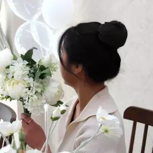 로우번 올림머리 똥머리 가발 블랙-WFNA2P0