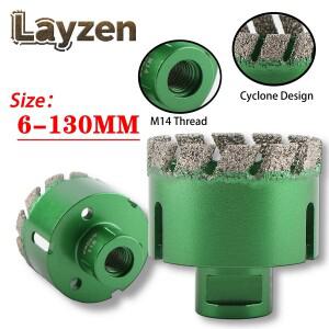 M14 나사형 진공 브레이징 다이아몬드 건식 드릴 비트 코어 홀쏘 사이클론 타입 6-130mm 도마그네틱 타일