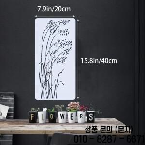 3개 대형 야생화 스텐실 세트 7.9×15.8인치   벽 바닥 울타리용 재사용 가능한 봄 꽃과 소박한 식물 스프