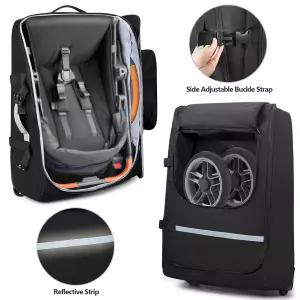휠이 있는 GRAOSO 유모차 여행 가방 UPPAbaby Vista V2 Cruz 롤링 게이트 체크 보관 이중 손잡이 수하물