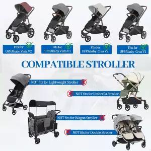 IBVIVIC 유모차 가방 UPPAbaby VISTA/CRUZ V2 룸시트 및 배시넷 여행 헤비 듀티 게이트 체크 블랙 과