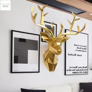 벽면 3D 사슴머리 벽 3d 레스토랑 북유럽 액세서리