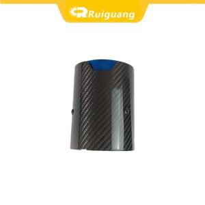 1PC 범용 스테인레스 스틸 배기 팁 새틴 카본 파이버 실버 블랙 120mm 길이 자동차 개조 머플러 (M 로고 포