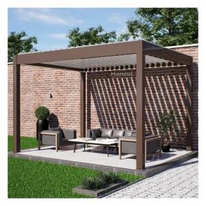 방수 야외 알루미늄 어닝 캐노피 바이오클라이매틱 퍼골라 분체 도장 3x3 지붕