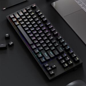 133 키 블랙 커스텀 더블 샷 샤인 스루 키캡 RGB 백라이트 PBT 체리 프로파일 MX 스위치용 게이밍 키보드