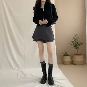 [옷자락]여성 하이웨스트 포켓 울 치마바지 팬츠 스커트_P423294855