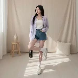 [옷자락]여성 린넨 언밸런스 카라넥 루즈 셔츠 남방 삼베_P423308818