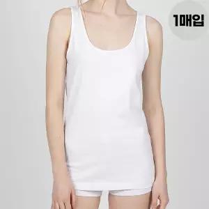 [제임스딘]제임스딘 여성 면100 40수 베이직 U넥 민소매 나시 런닝 메리야스 흰런닝