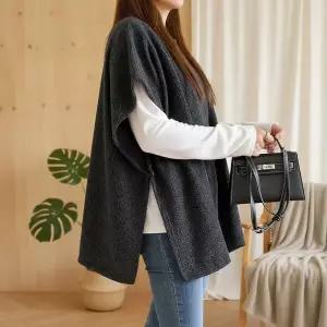 여성 기모노핏 스웨터 컨템포러리 조끼 니트 본딩