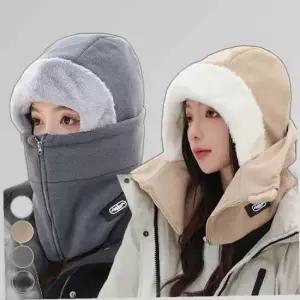 퍼 마스크 지퍼식 바라클라바 넥워머 후리스 스키장