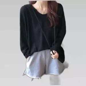 루즈핏 트임 얇은 긴팔 후드티 LM-0700