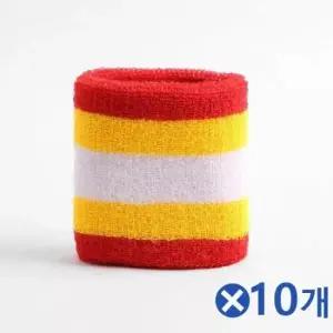 땀닦이 기본 스포츠 손목밴드 레드라인x10개 운동용품