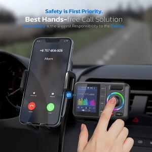 대형 컬러 스크린이 장착 무선 FM 송신기 2.4A 자동차 QC3.0 듀얼 AUX 충전 USB 음악 플레이어 어댑터 MP3