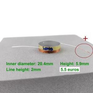 초점 20.4mm 트위터 보이스 코일 용 2pcss 5.5ohm 고음 멤브레인 액세서리가없는 단일 스피커