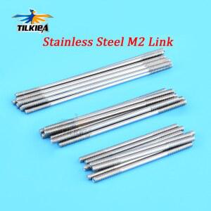 10pcs 스테인레스 스틸 푸시로드 M2 * L25mm L300mm 서보 로드 엔드 연결 및 DIY 재료 용 듀얼 엔드 스레드가있는 커넥팅로드