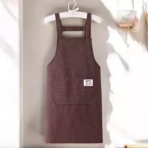 ( )코튼 스트라이프 H형 앞치마 멜빵 카페 면 에이프런