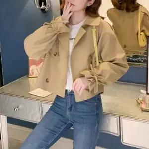 [텐바이텐]숏트렌치재킷 크랍트렌치코트 봄 트렌치 더블 간절기 가을