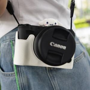Canon EOS R50V 카메라 보호 케이스 하프 베이스 커버 파우치 백어깨 끈 포함 손바닥 오픈 1/4 나사