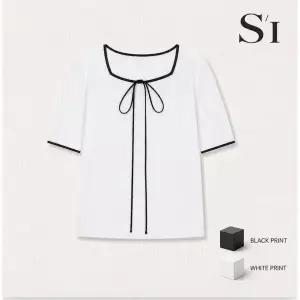 [SI]배색 리본 포인트 니트 티셔츠(SM-UCD2916)_epc