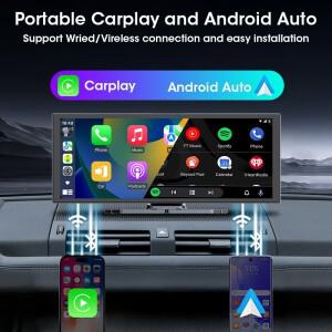 T390D 11.26인치 4K CarPlay  안드로이드 호환 오토 블랙박스 QLED  스크린 듀얼 녹화 야간 시야 5G 와이