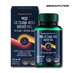 메가포텐 복합 마그네슘 400 비타민B6 x 60정 2개월분 고함량 산화마그네슘 글루콘산 젖산 눈떨림 보충제