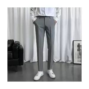팬츠 여름 남성패션 정장 슬림 아이스 스키니핏 일자 캐주얼팬츠 솔리드 9부 DL2