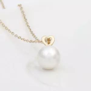 14K GOLD 8mm 진주 하트 금 펜던트