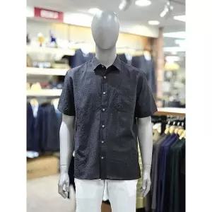 [런던포그] 세이브존04 폴리 서커 블랙 셔츠 LOA3A562_P423372069
