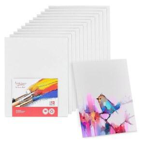 아티스틱 캔버스 12팩 세트 8x10인치 면 페인팅 패널 아크릴 유화 수채화용