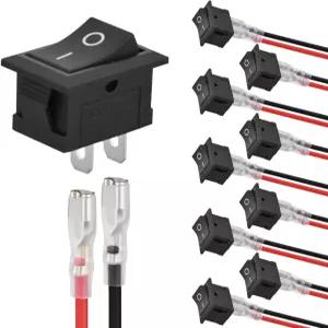 Nilight 0PCS 미니 ON/OFF 로커 스위치 2핀 SPST 2V 20A 25V 0A 토글 키트 20PCS 와이어 카 트럭 보트 해상