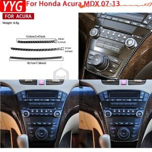 Acura MDX 2007-2013 부드러운 탄소 섬유 자동차 에어컨 스위치 사이드 트림 스트립 스티커 인테리어 액세