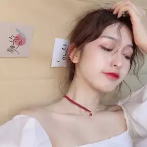 여자목걸이 절반 체인 가죽 여자 초커목걸이 PM1000-2