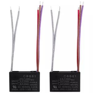 BM CBB61 250VAC 4.5uf+5uf+6uf 50/60Hz(2팩)와 호환되는 포드이 천장 팬 커패시터 5선