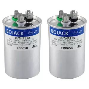 BOJACK 2 AC 모터 런 또는 팬 스타트 콘덴서 스트레이트용 40+5uF 40/5 MFD 6 370V/440V CBB65 듀얼 원형