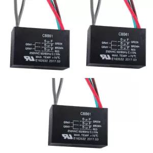 신기술 5+5+5uf 50/60Hz 250VAC용 5개 와이어 천장 팬 CBB61 커패시터 3개