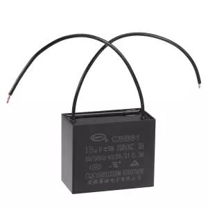 전기 팬 펌프 모터 발전기용 uxcell 천장 커패시터 CBB61 15uF 350V AC 2와이어 금속화 폴로필렌 필름