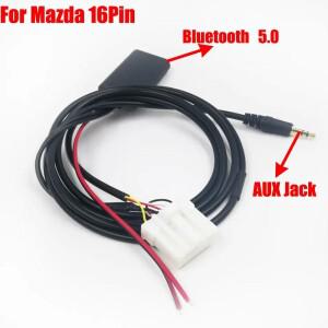 Biurlink 150cm AUX 케이블 어댑터 Mazda 2 3 5 6 차량용 라디오 16Pin 플러그 용 Bluetooth 오디오  포함