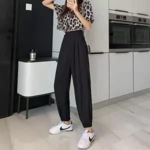 팬츠 여친 여름 캐주얼 오늘도예쁜 정장 볼륨 조거 슬림핏 블루종 배기 9부 OOTD2