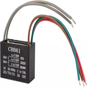 CBB61 4uf+4uf+2.5uf 5와이어 250V/300V AC 천장 팬 커패시터 - 1팩 햄튼 베이 교체 50/60Hz 전력 릴레이