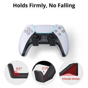 PS5 호환/PS4 호환/XBOX 호환 호환/스위치용 벽걸이 컨트롤러 스탠드 접착식  드릴 장착 게임패드 블랙 브