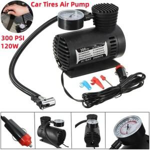미니 전기 팽창 펌프, 휴대용 타이어 자동차 자전거 오토바이 농구용 압축기 12V 300PSI