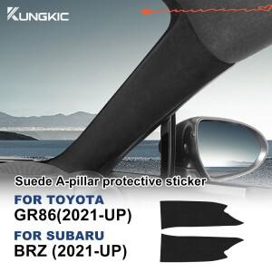 스웨이드 A 필러 보호 스티커 스바루 BRZ 토요타 GR86 2021 LHD 패드 쿠션 인테리어 트림 액세서리