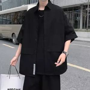 [텐바이텐]베이직 셔츠 블라우스 오버핏 반팔 남성 남방 포켓