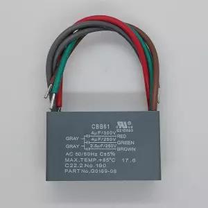 CBB61 천장 팬 모터용 커패시터 4uF 5와이어 250/300V 50/60Hz 시작 구동 커패시터(1팩) 4mfd