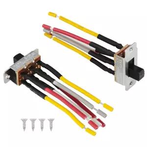 ZZLZX 2PCS 6A 125V 3A 250V 6핀 운하 천장 팬 후진 방향 슬라이드 스위치 토글 스위치(나사 4개 포함)