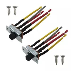 MEOTOT 2pcs 6핀 캐널 천장 팬 후진 방향 슬라이드 스위치 3A 250VAC 또는 6A 토글 18AWG 4pcs 나사 포함